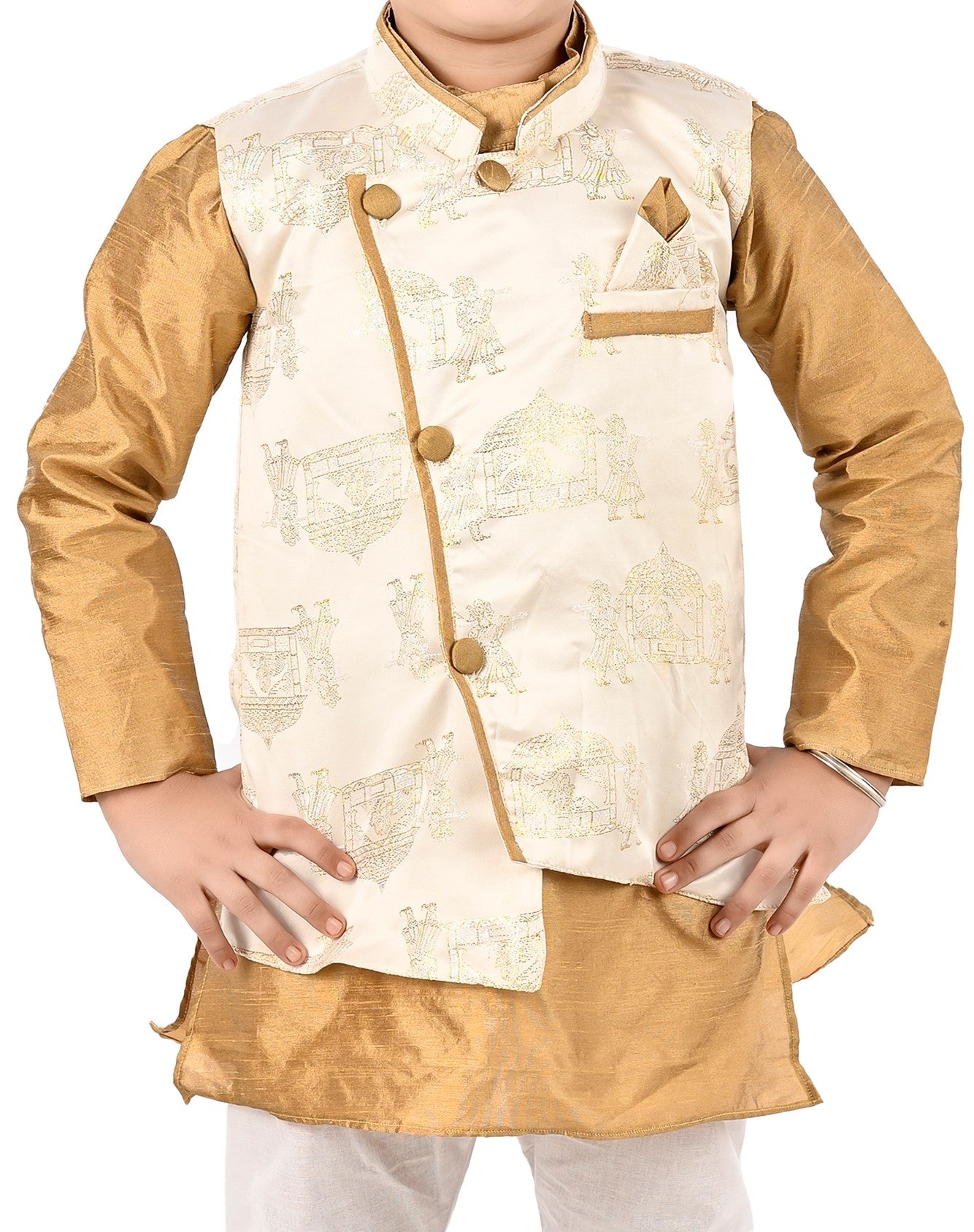 NEW GEN BOYS STYLISH JACKET KURTA AND PAJAMA