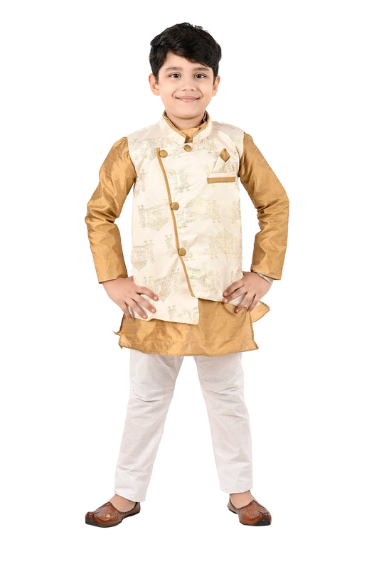 NEW GEN BOYS STYLISH JACKET KURTA AND PAJAMA