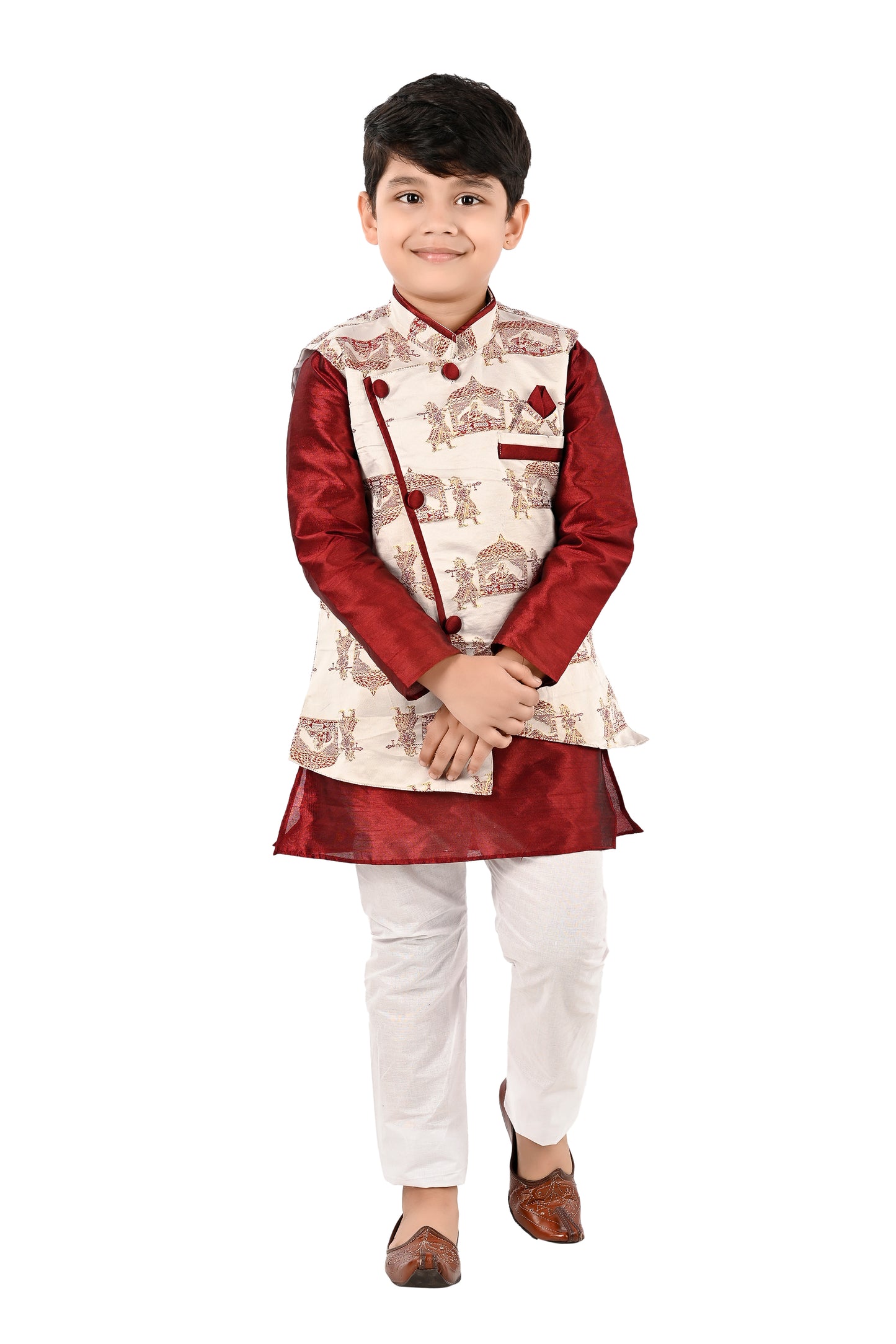 NEW GEN BOYS STYLISH JACKET KURTA AND PAJAMA