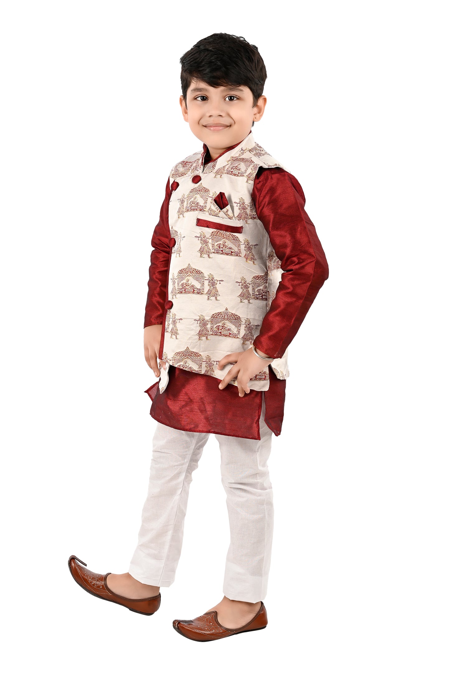 NEW GEN BOYS STYLISH JACKET KURTA AND PAJAMA