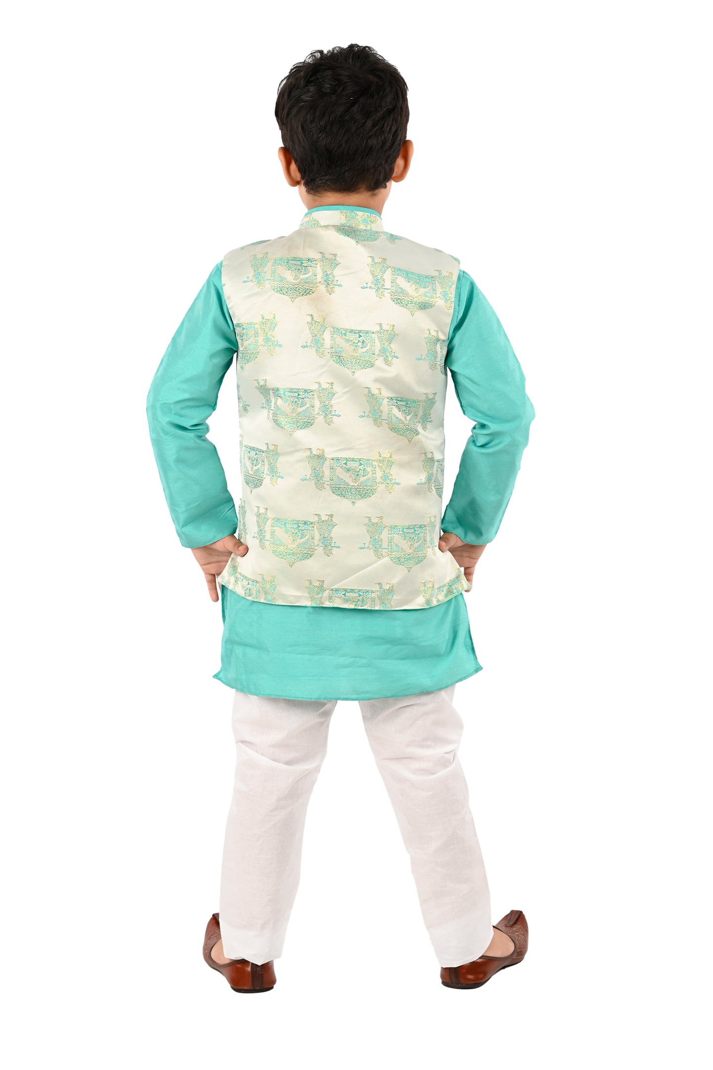 NEW GEN BOYS STYLISH JACKET KURTA AND PAJAMA