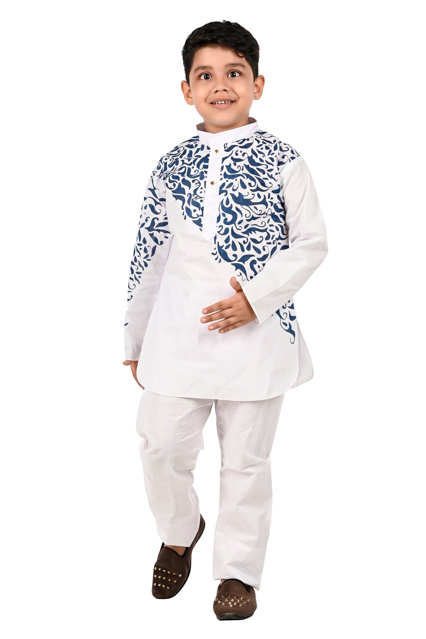 NEW GEN PRINTED COTTON KURTA AND PAJAMA