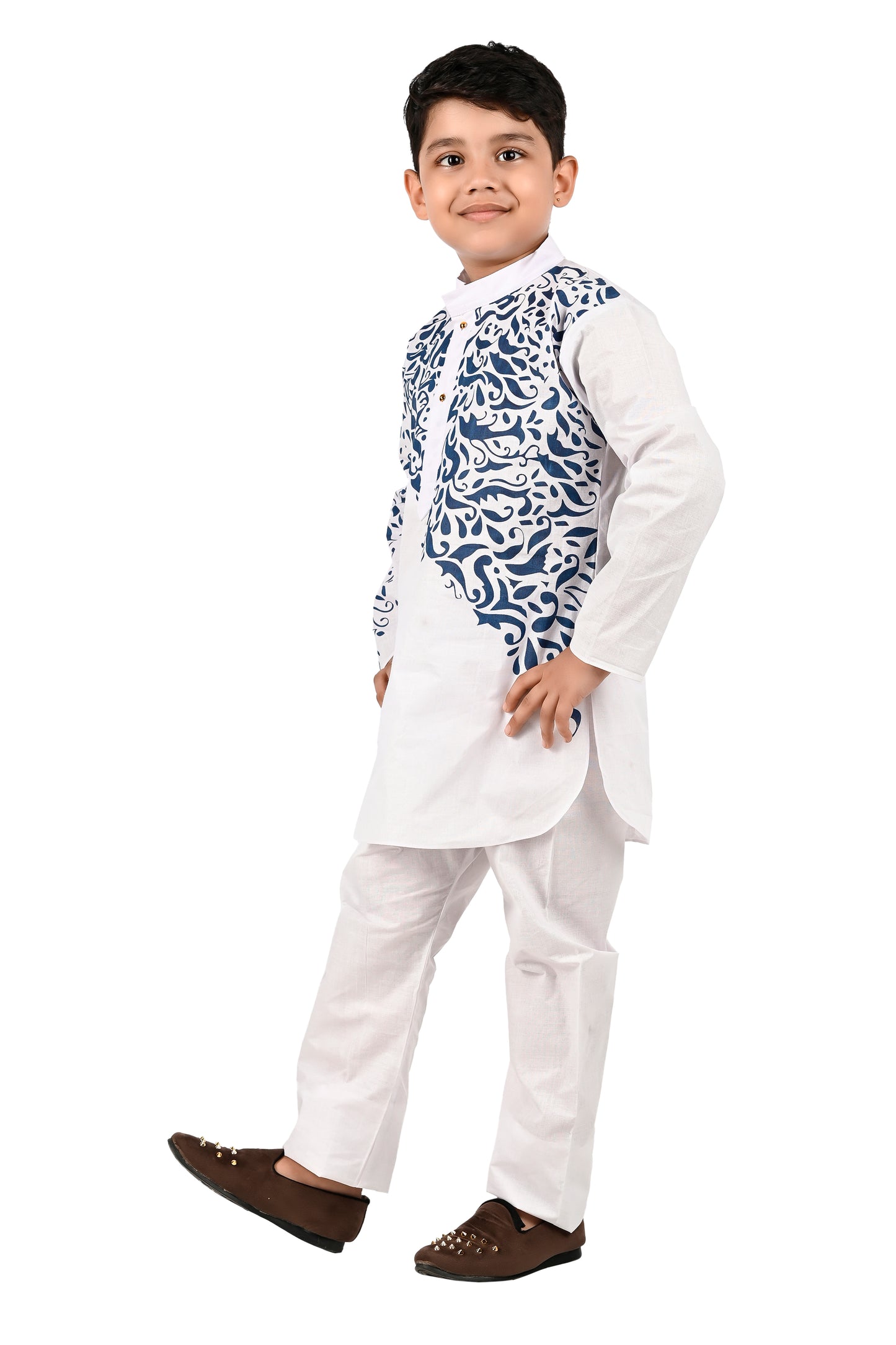 NEW GEN PRINTED COTTON KURTA AND PAJAMA