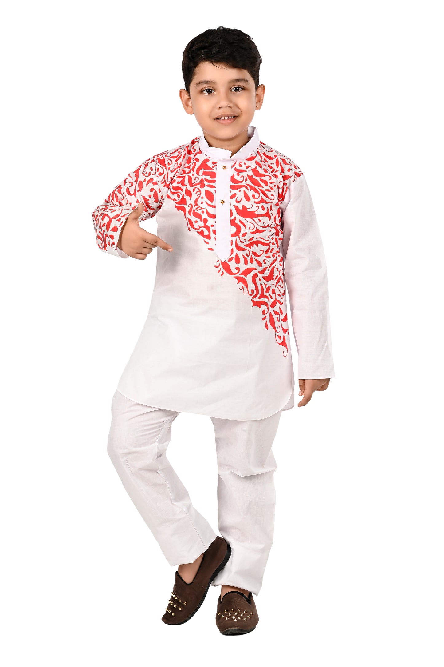 NEW GEN PRINTED COTTON KURTA AND PAJAMA