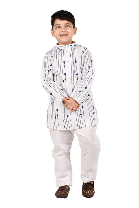 NEW GEN BOYS COTTON PRINTED KURTA AND PAJAMA