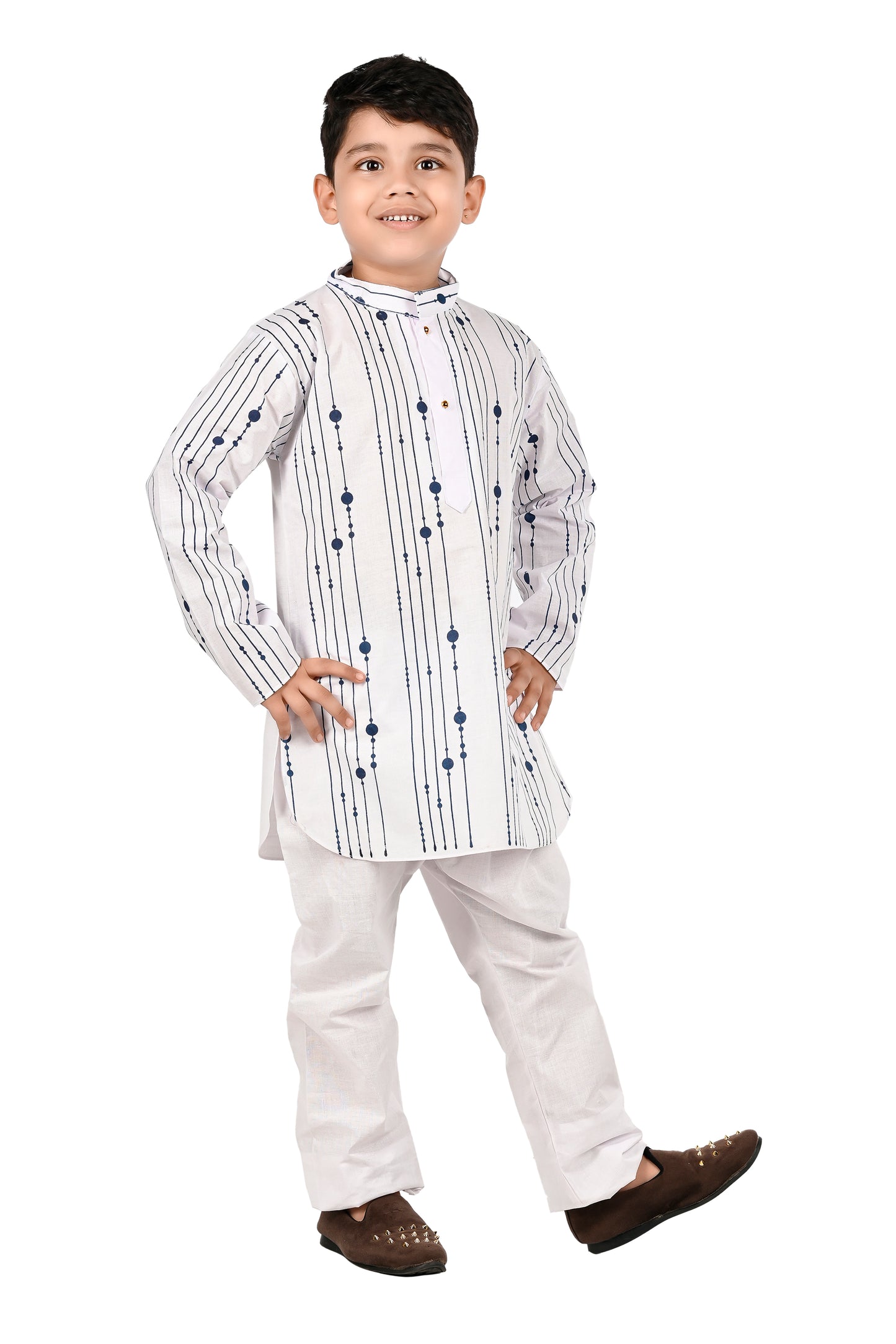 NEW GEN BOYS COTTON PRINTED KURTA AND PAJAMA