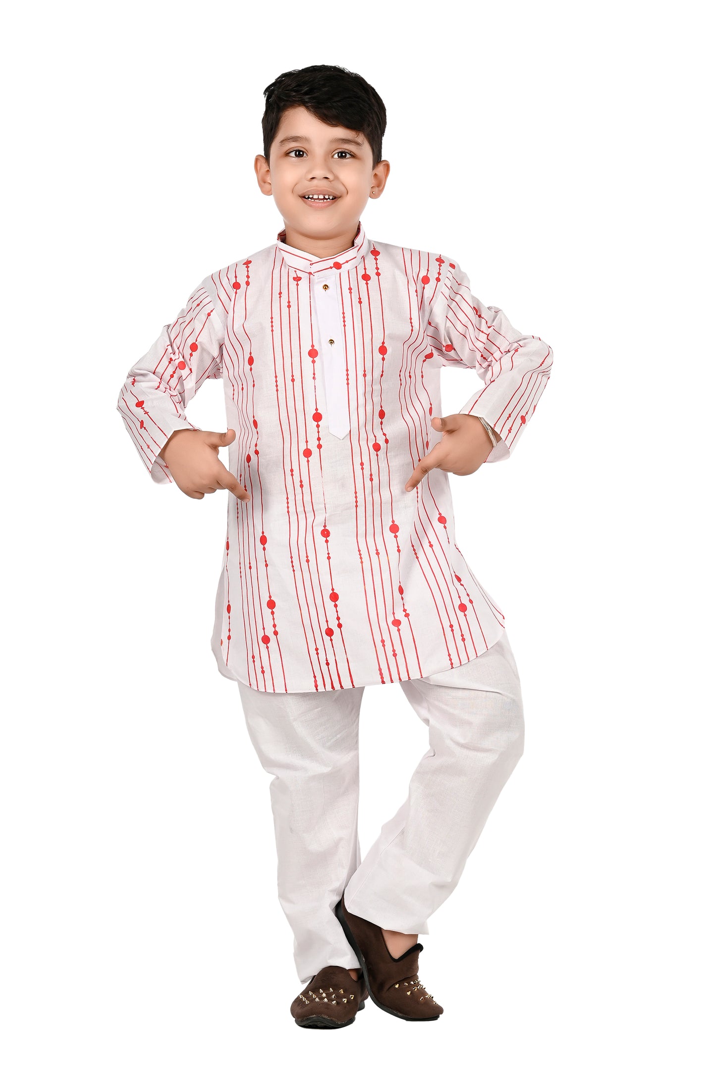 NEW GEN BOYS COTTON PRINTED KURTA AND PAJAMA