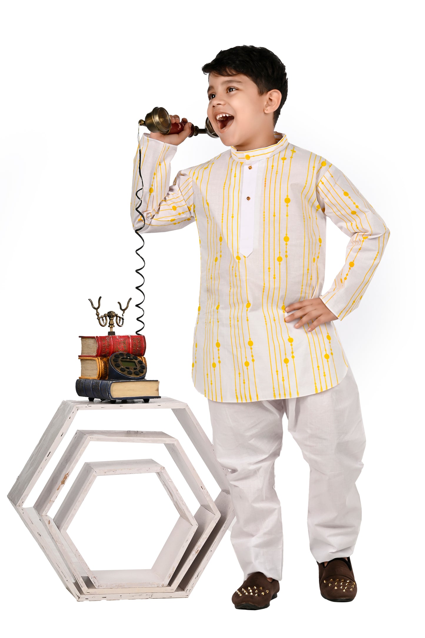 NEW GEN BOYS COTTON PRINTED KURTA AND PAJAMA