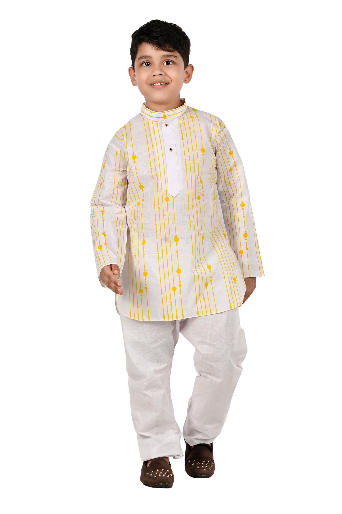 NEW GEN BOYS COTTON PRINTED KURTA AND PAJAMA