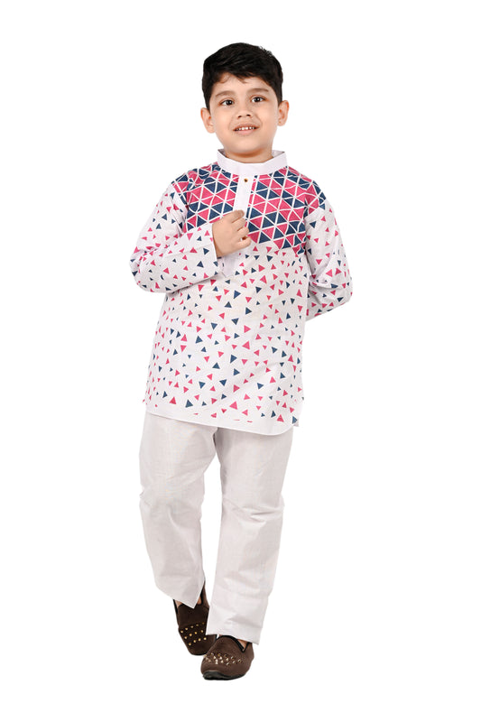 NEW GEN BOYS COTTON PRINTED KURTA AND PAJAMA