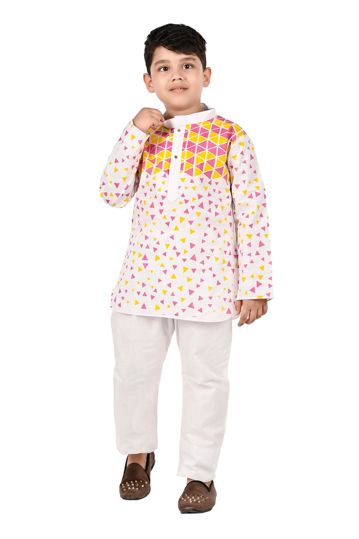 NEW GEN BOYS COTTON PRINTED KURTA AND PAJAMA