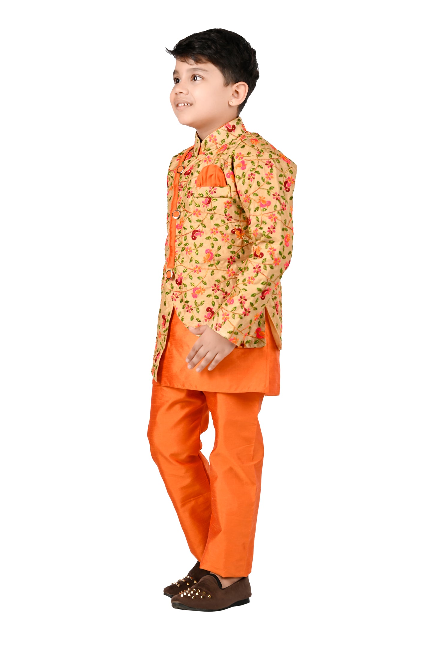 NEW GEN BOYS EMBROIDERED PRINCE SUIT WITH KURTA AND PAJAMA