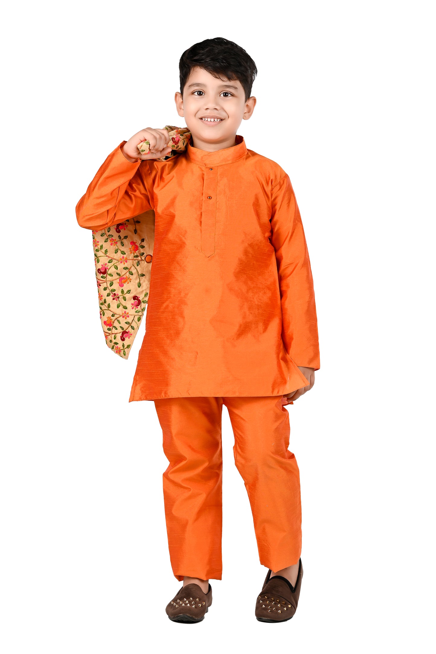 NEW GEN BOYS EMBROIDERED PRINCE SUIT WITH KURTA AND PAJAMA