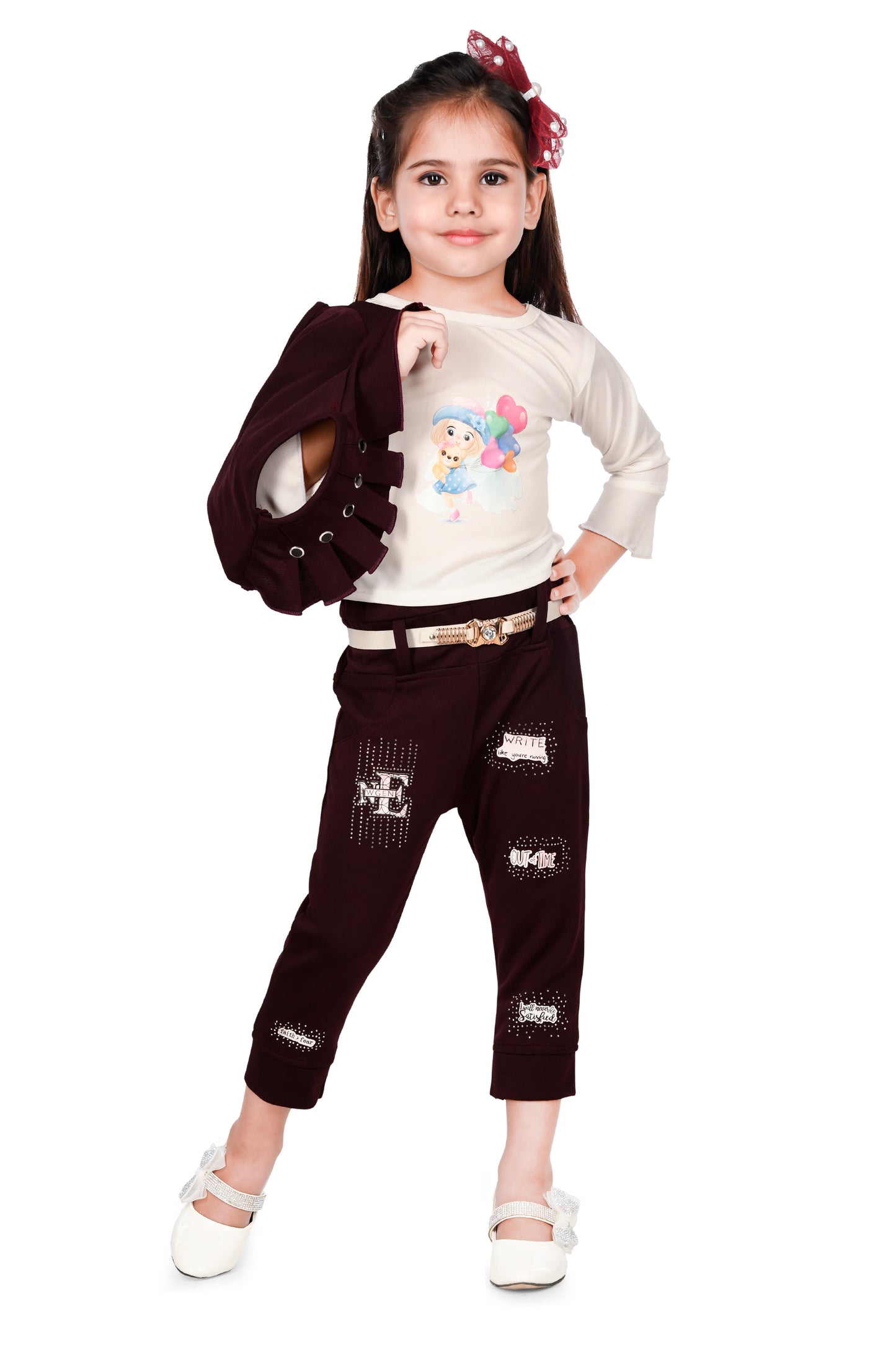 NEW GEN GIRLS FULL SLEEVE TOP,WAIST COAT AND STYLISH PANT