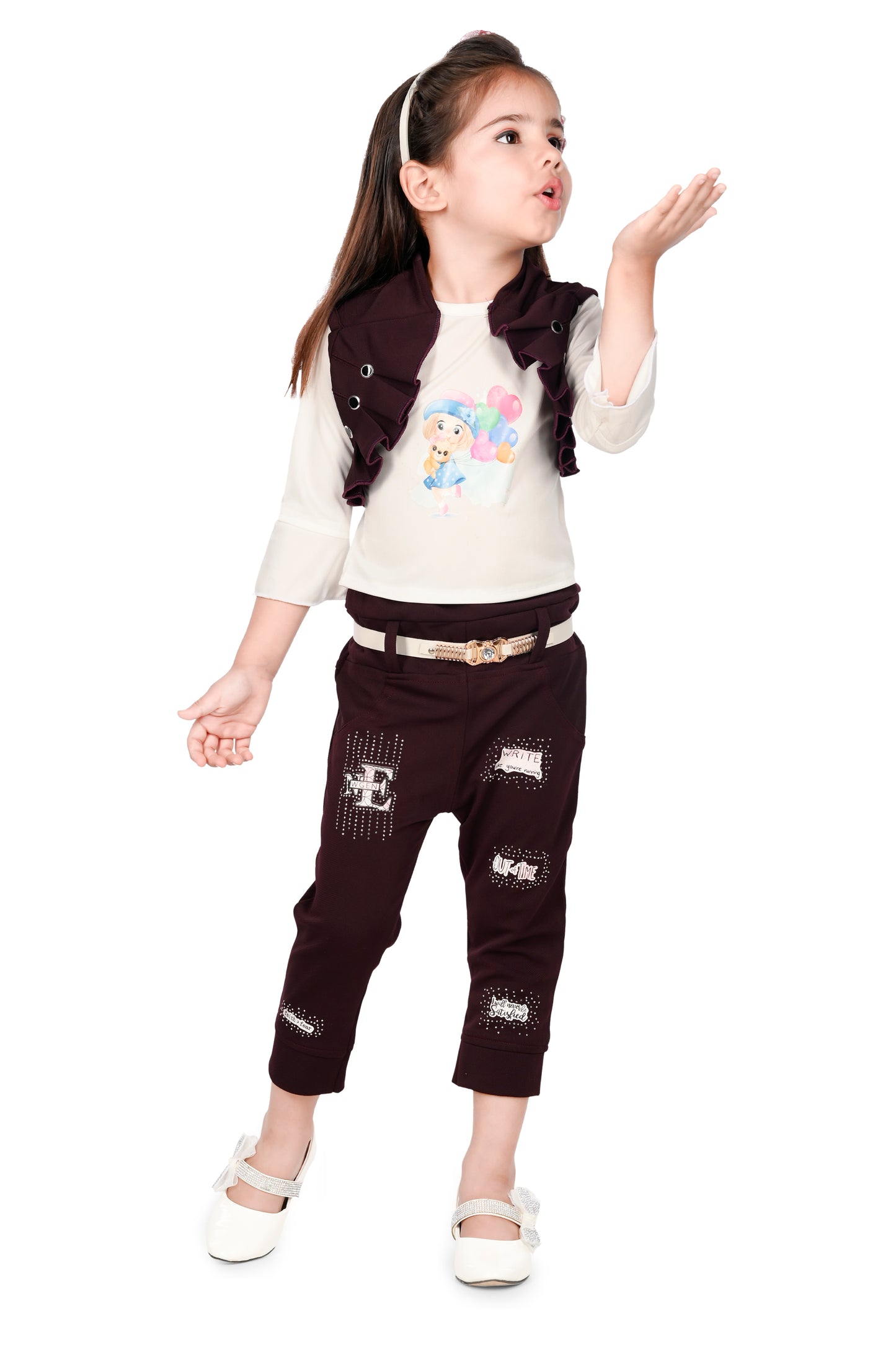 NEW GEN GIRLS FULL SLEEVE TOP,WAIST COAT AND STYLISH PANT