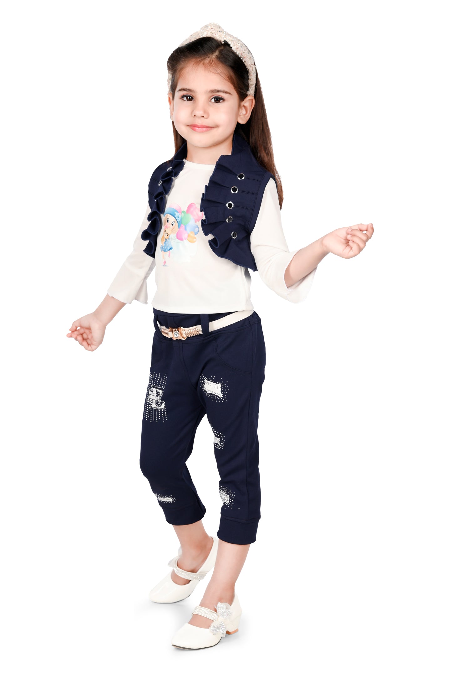 NEW GEN GIRLS FULL SLEEVE TOP,WAIST COAT AND STYLISH PANT