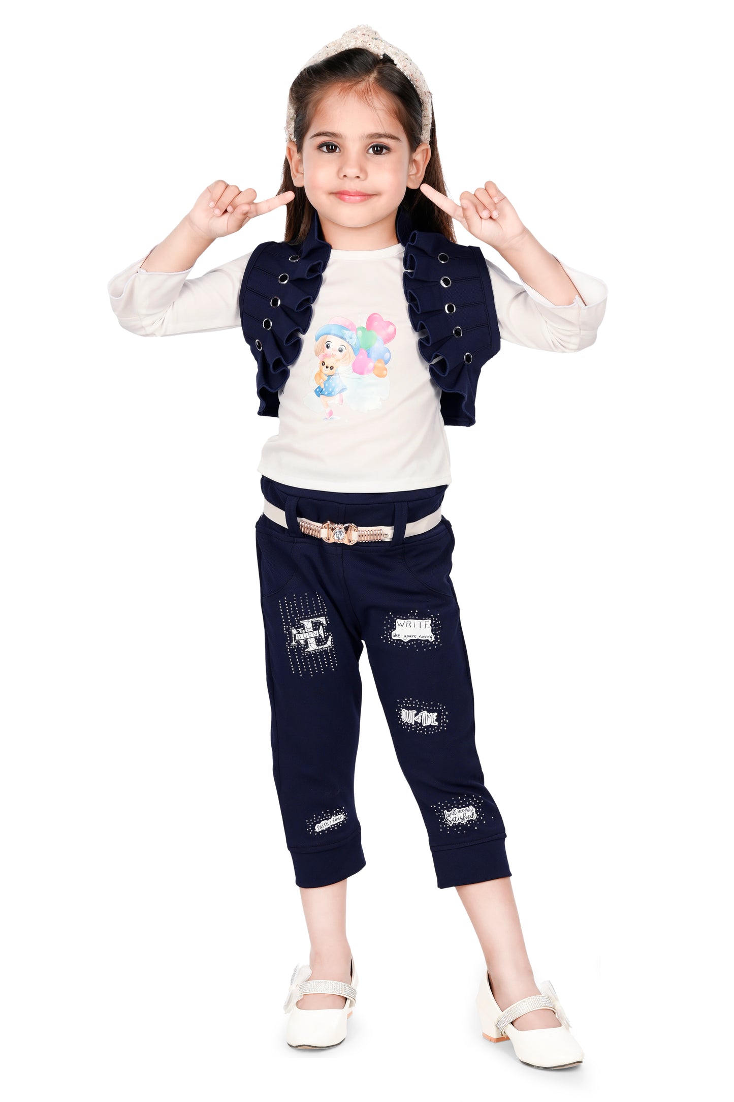 NEW GEN GIRLS FULL SLEEVE TOP,WAIST COAT AND STYLISH PANT