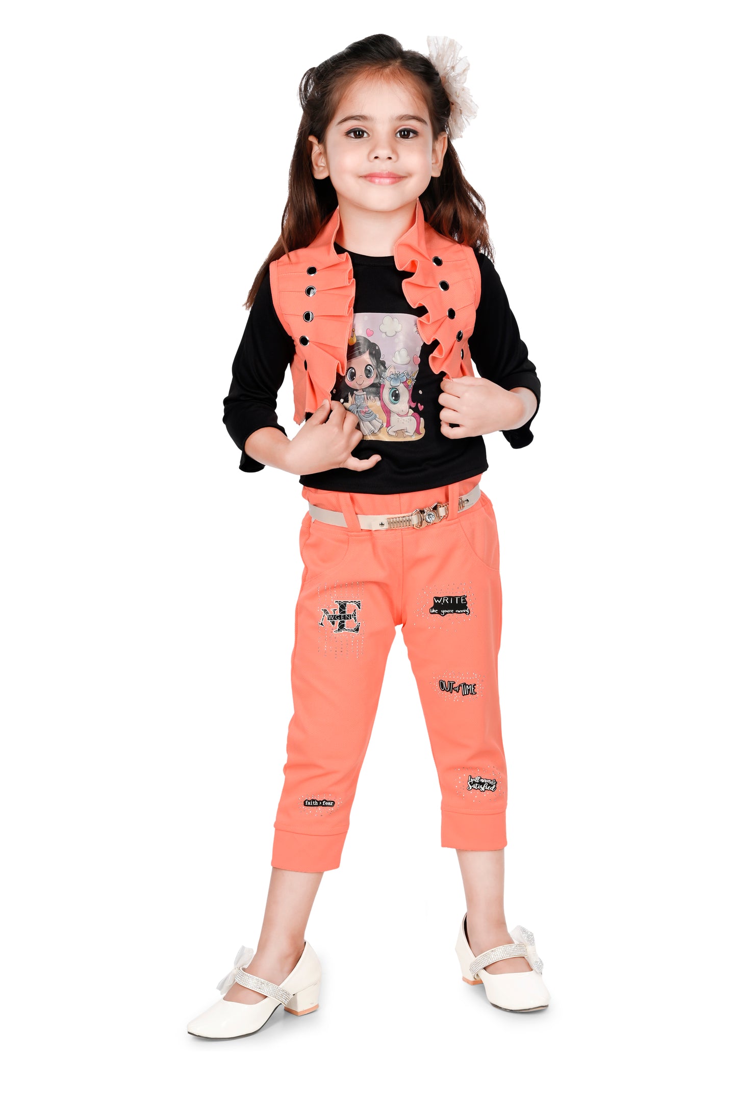 NEW GEN GIRLS FULL SLEEVE TOP,WAIST COAT AND STYLISH PANT