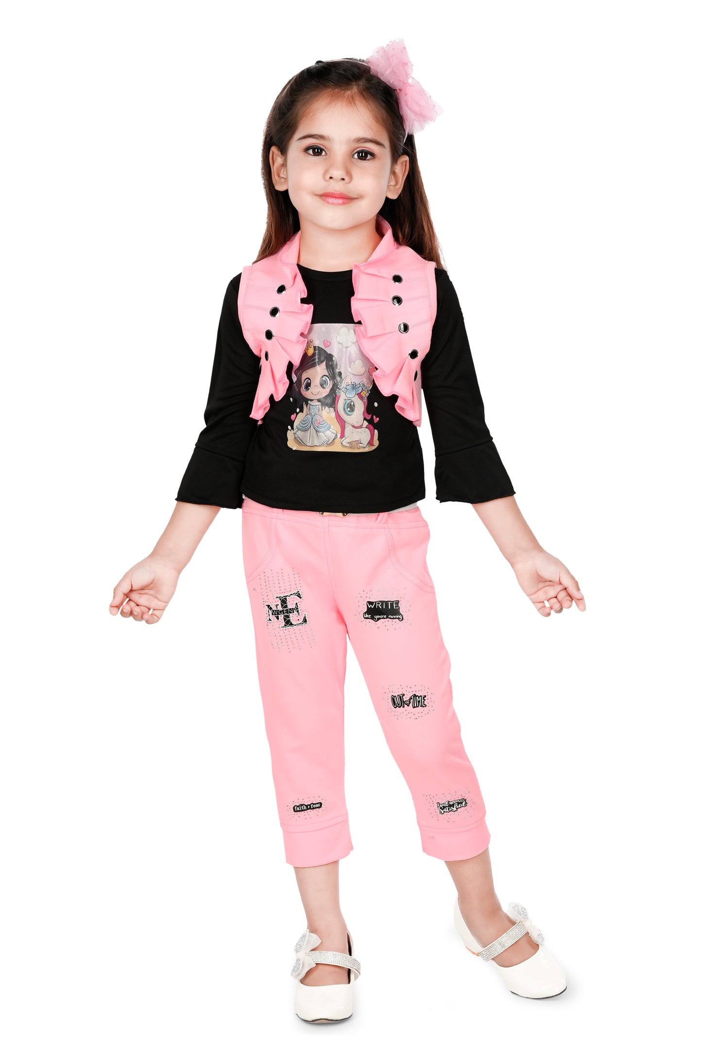 NEW GEN GIRLS FULL SLEEVE TOP,WAIST COAT AND STYLISH PANT