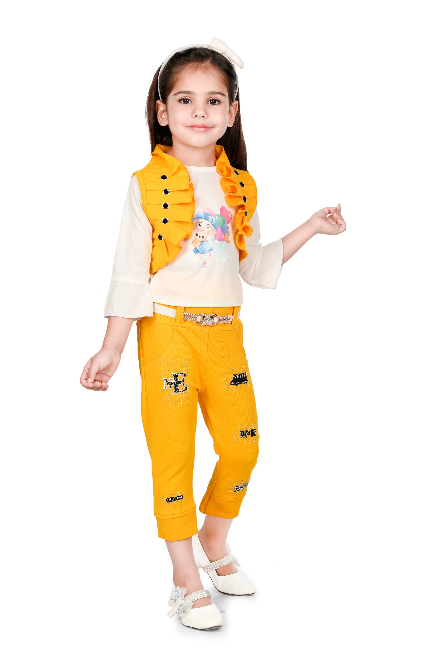 NEW GEN GIRLS FULL SLEEVE TOP,WAIST COAT AND STYLISH PANT