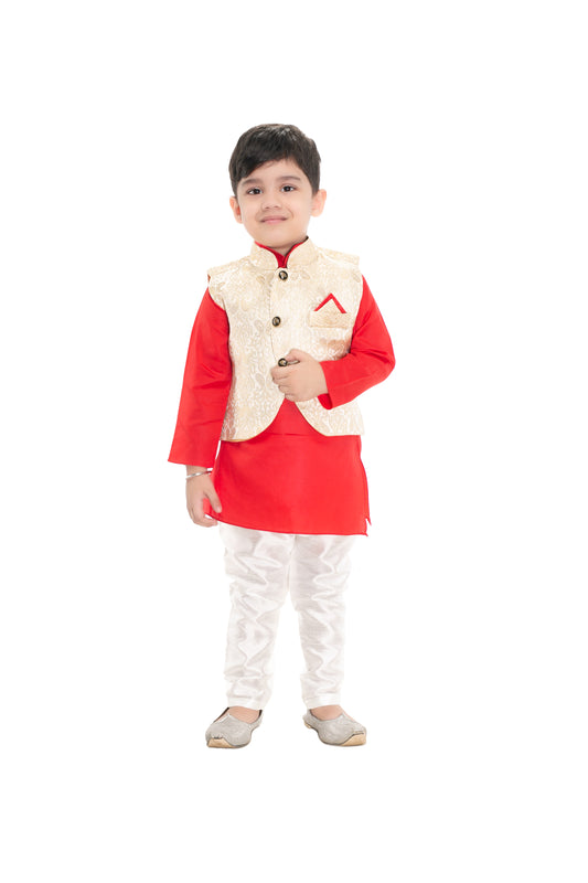 NEW GEN BOYS FULL SLEEVE JACKET KURTA & PAIJAMA PANT