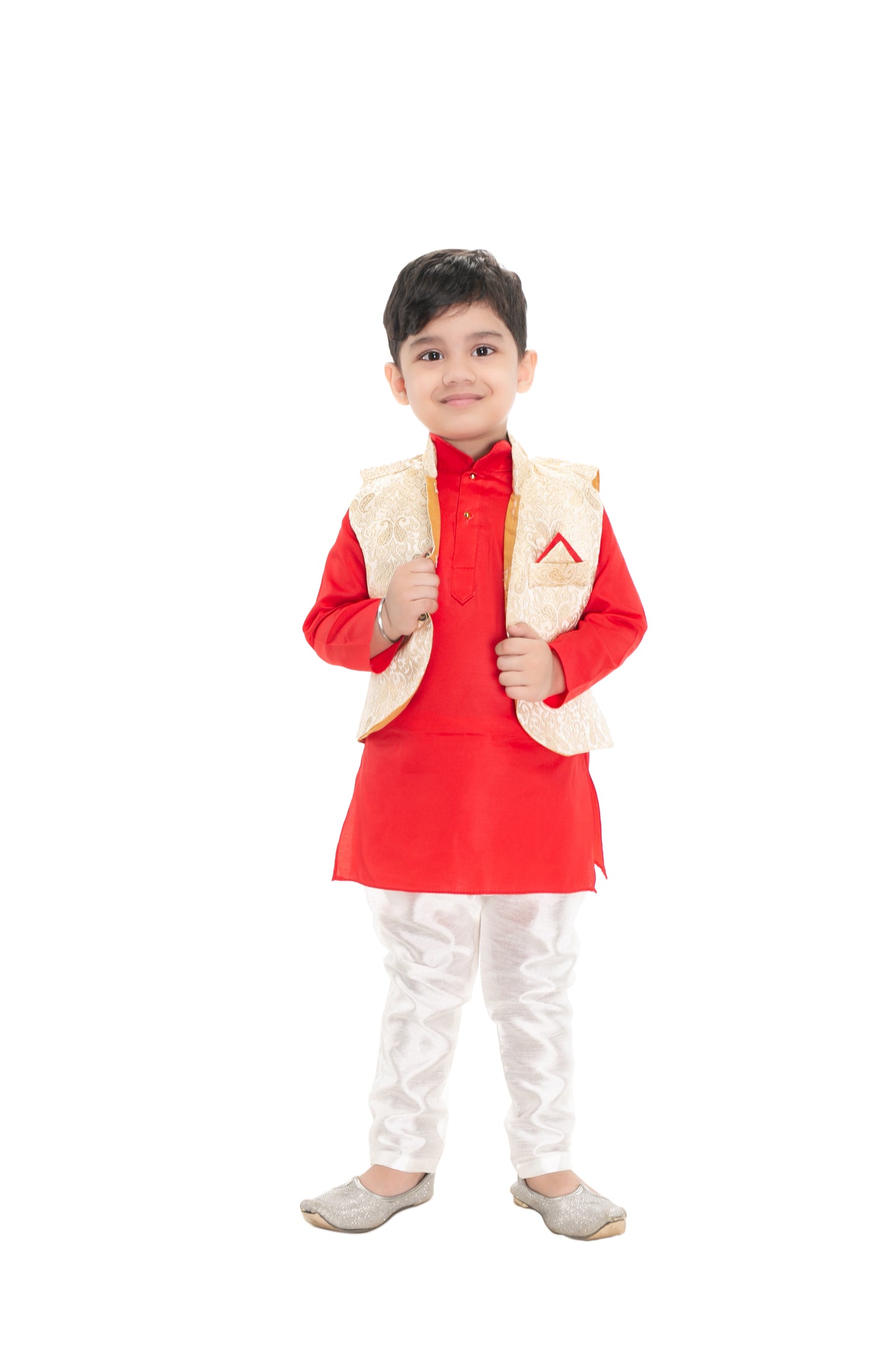 NEW GEN BOYS FULL SLEEVE JACKET KURTA & PAIJAMA PANT