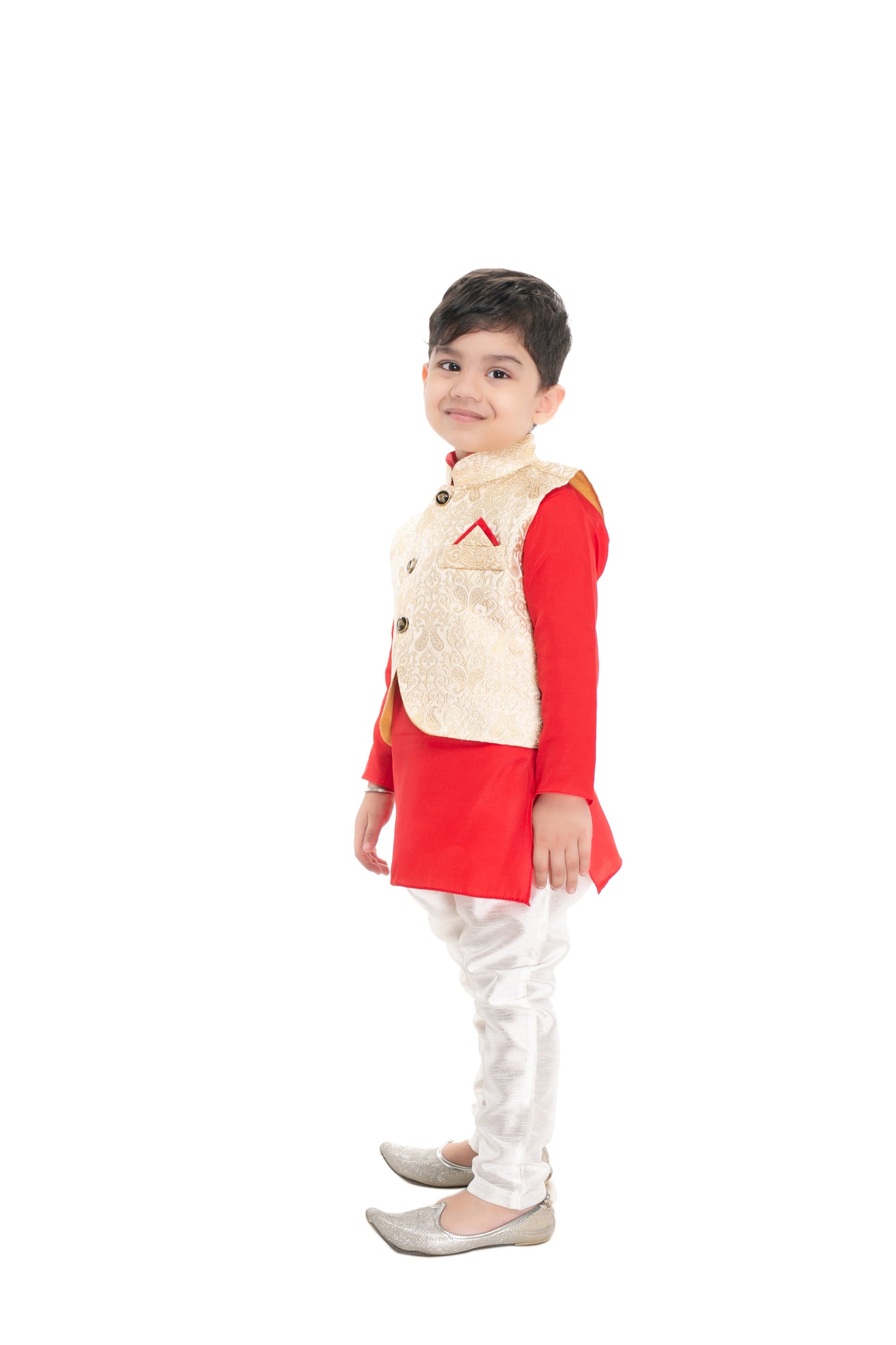 NEW GEN BOYS FULL SLEEVE JACKET KURTA & PAIJAMA PANT