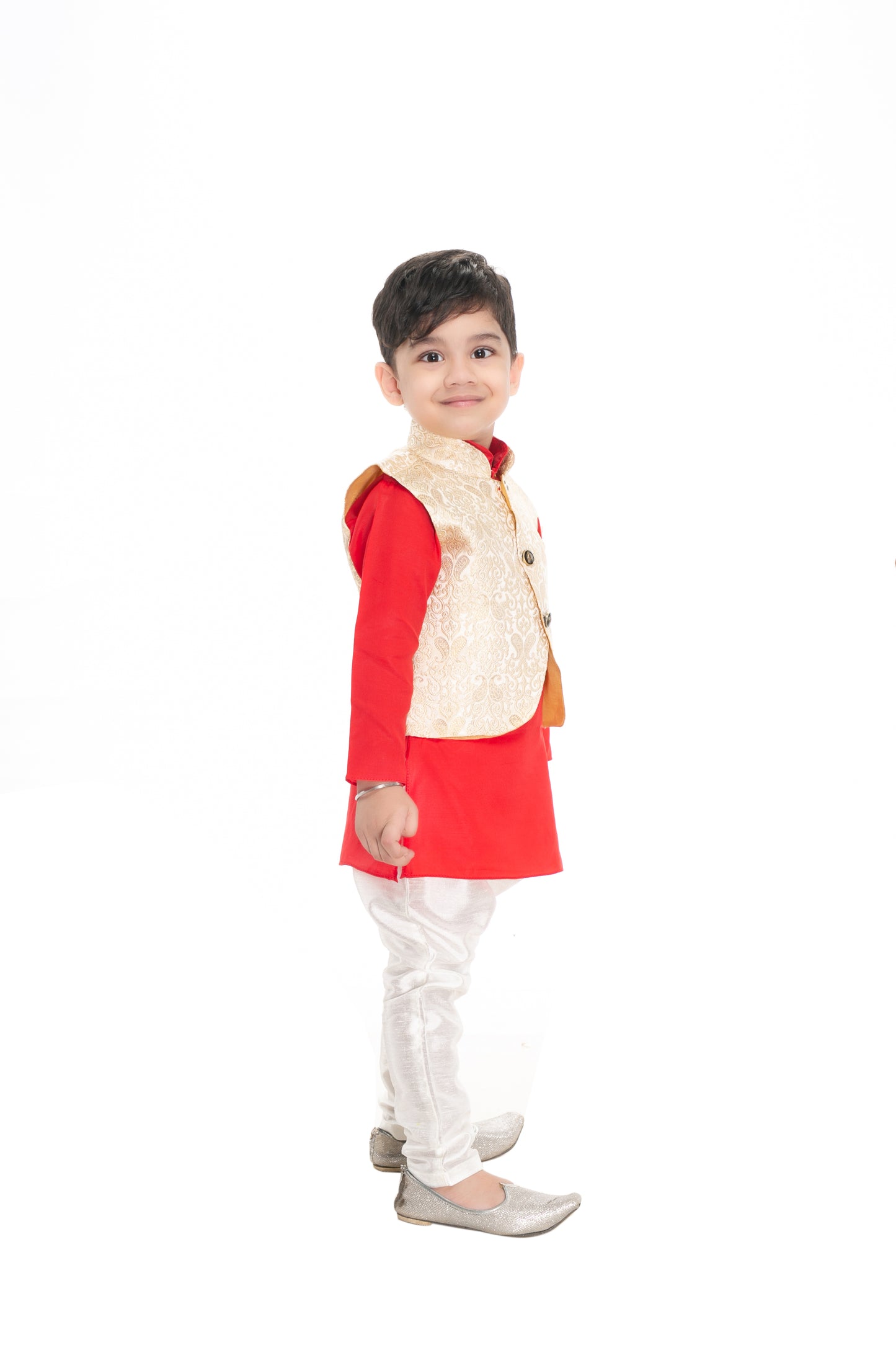 NEW GEN BOYS FULL SLEEVE JACKET KURTA & PAIJAMA PANT