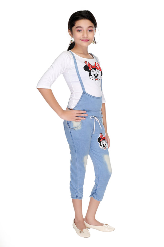 NEW GEN Stylish Jeans Dungaree & T-Shirt Set