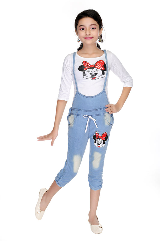 NEW GEN Stylish Jeans Dungaree & T-Shirt Set